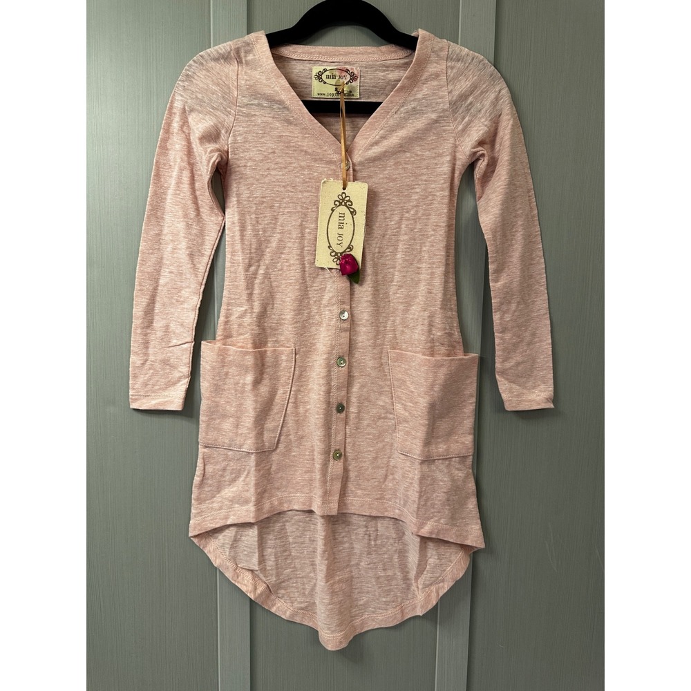 *NEW* Mia Joy Joyfolie Size 2 Jules Maxi Cardigan Mauve Slub Knit High-Low